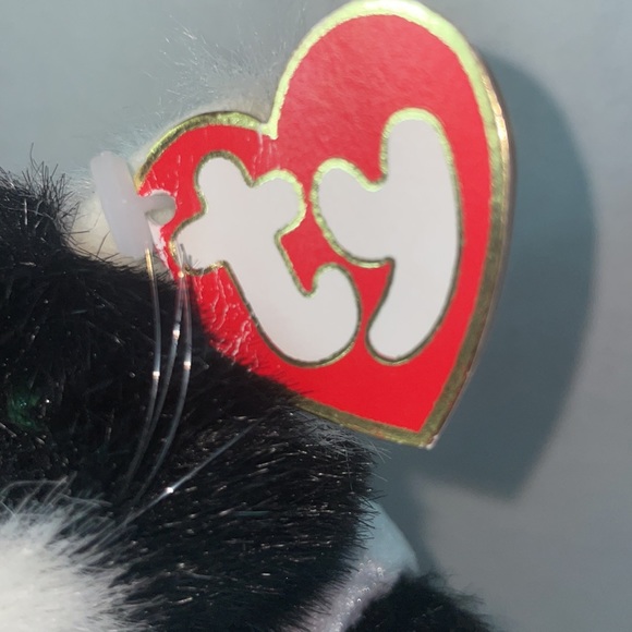 Vintage 1993 Ty Attic Purrcy Black Cat Kitten Plush 8” Jointed Adjustable Arms - Picture 3 of 11